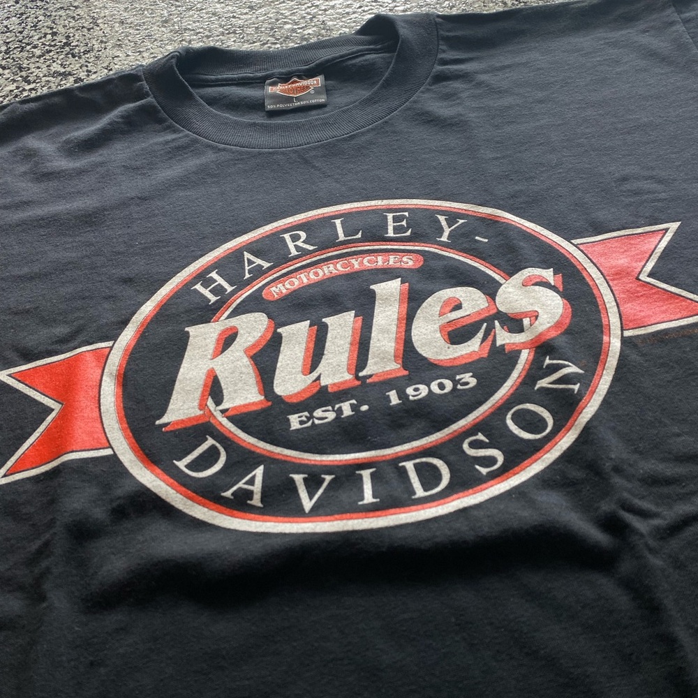 1991 Harley Davidson Rules Black T-shirt L